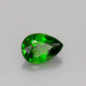 Diopsido de cromo verde natural de 0,76 ct, en forma de pera, VS