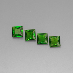 Gemas de diopsido de cromo verde natural de  ct, cuadrado, VVS-VS