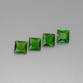 Gemas de diopsido de cromo verde natural de  ct, cuadrado, VVS-VS