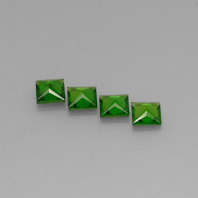 Gemas de diopsido de cromo verde natural de  ct, cuadrado, VVS-VS