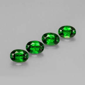 Gemas de diopsido de cromo verde natural de  ct, corte óvalo, VVS-VS