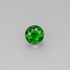 Diopsido de cromo verde natural de 0,55 ct, corte redondo, VVS-VS
