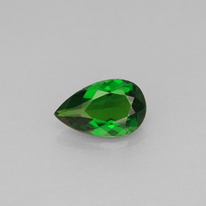 Diopsido de cromo verde natural de 0,81 ct, en forma de pera, VVS-VS