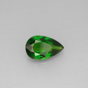 Diopsido de cromo verde natural de 0,81 ct, en forma de pera, VVS-VS