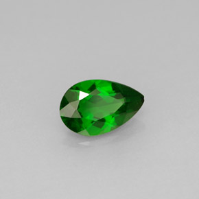 Diopsido de cromo verde natural de 0,78 ct, en forma de pera, VS