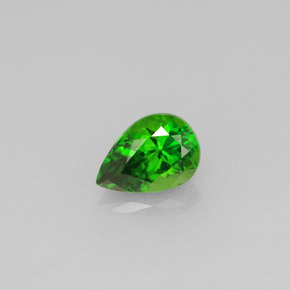 Diopsido de cromo verde natural de 0,53 ct, en forma de pera, VVS-VS