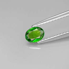 Diopsido de cromo verde natural de 0,33 ct, corte óvalo, VS