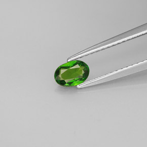 Diopsido de cromo verde natural de 0,36 ct, corte óvalo, VS