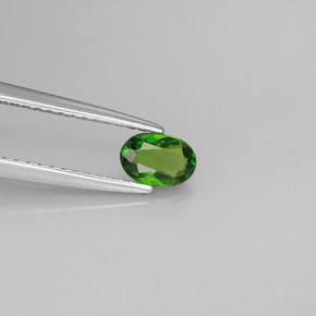 Diopsido de cromo verde natural de 0,36 ct, corte óvalo, VS
