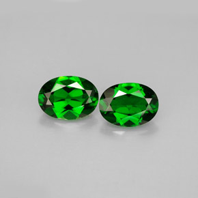 Gemas de diopsido de cromo verde natural de  ct, corte óvalo, VS