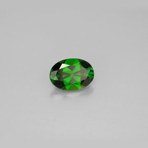 Diopsido de cromo verde natural de 0,80 ct, corte óvalo, VS