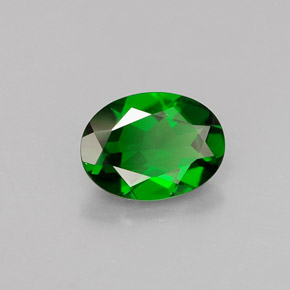 Diopsido de cromo verde natural de 0,80 ct, corte óvalo, VS