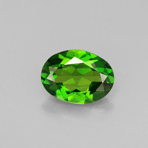 Diopsido de cromo verde natural de 0,79 ct, corte óvalo, VS