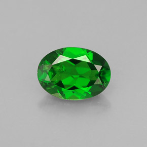 Diopsido de cromo verde natural de 0,86 ct, corte óvalo, VS