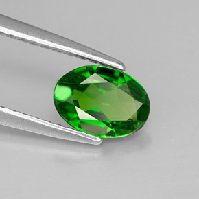 Diopsido de cromo verde natural de 0,71 ct, corte óvalo, VS
