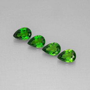 Gemas de diopsido de cromo verde natural de  ct, en forma de pera, VS