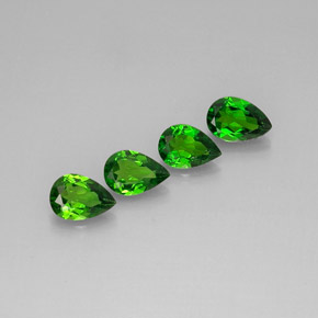 Gemas de diopsido de cromo verde natural de  ct, en forma de pera, VS