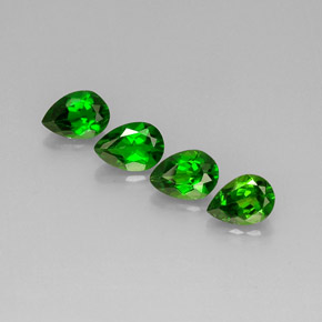 Gemas de diopsido de cromo verde natural de  ct, en forma de pera, VS