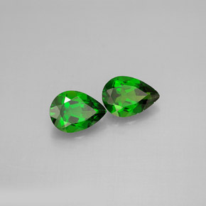 Gemas de diopsido de cromo verde natural de  ct, en forma de pera, VS