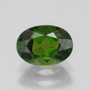 Diopsido de cromo verde natural de 1,00 ct, corte óvalo, VS