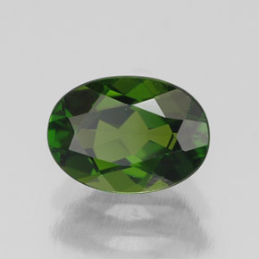 Diopsido de cromo verde natural de 1,00 ct, corte óvalo, VS