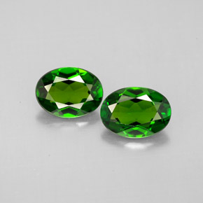 Gemas de diopsido de cromo verde natural de  ct, corte óvalo, VVS-VS