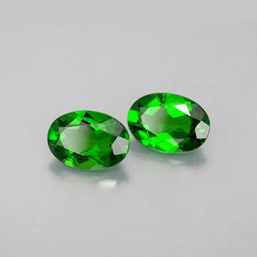 Gemas de diopsido de cromo verde natural de  ct, corte óvalo, VVS-VS