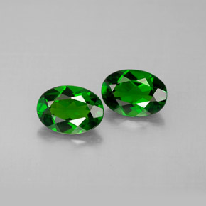 Gemas de diopsido de cromo verde natural de  ct, corte óvalo, VVS-VS