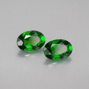 Gemas de diopsido de cromo verde natural de  ct, corte óvalo, VVS-VS