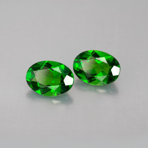 Gemas de diopsido de cromo verde natural de  ct, corte óvalo, VVS-VS