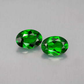 Gemas de diopsido de cromo verde natural de  ct, corte óvalo, VVS-VS