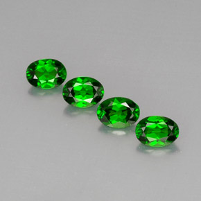 Gemas de diopsido de cromo verde natural de  ct, corte óvalo, VVS-VS