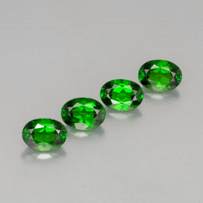 Gemas de diopsido de cromo verde natural de  ct, corte óvalo, VVS-VS