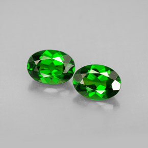 Gemas de diopsido de cromo verde natural de  ct, corte óvalo, VVS-VS