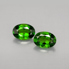 Gemas de diopsido de cromo verde natural de  ct, corte óvalo, VVS-VS