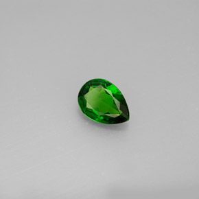 Diopsido de cromo verde natural de 0,58 ct, en forma de pera, VVS-VS