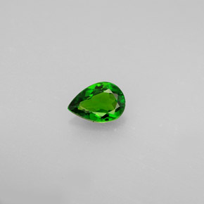 Diopsido de cromo verde natural de 0,51 ct, en forma de pera, VVS-VS