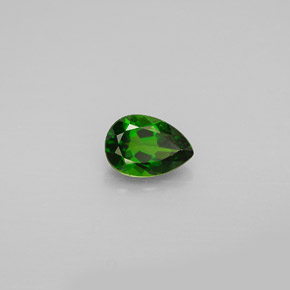 Diopsido de cromo verde natural de 0,78 ct, en forma de pera, VVS-VS