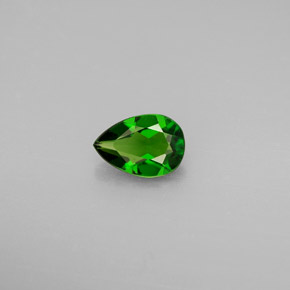 Diopsido de cromo verde natural de 0,66 ct, en forma de pera, VVS-VS