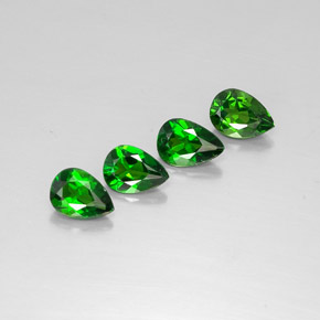 Gemas de diopsido de cromo verde natural de  ct, en forma de pera, VVS-VS