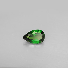 Diopsido de cromo verde natural de 0,76 ct, en forma de pera, VS