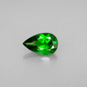 Diopsido de cromo verde natural de 0,79 ct, en forma de pera, VS