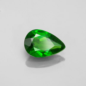 Diopsido de cromo verde natural de 0,74 ct, en forma de pera, VS-SI
