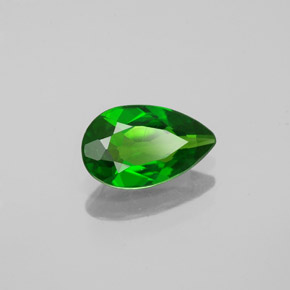 Diopsido de cromo verde natural de 0,74 ct, en forma de pera, VS