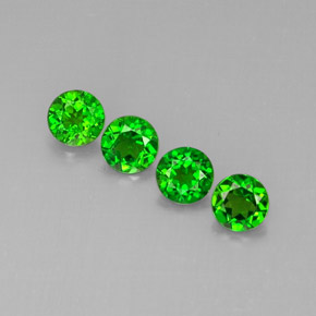 Gemas de diopsido de cromo verde natural de  ct, corte redondo, VS