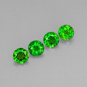 Gemas de diopsido de cromo verde natural de  ct, corte redondo, VS