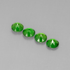 Gemas de diopsido de cromo verde natural de  ct, corte redondo, VS