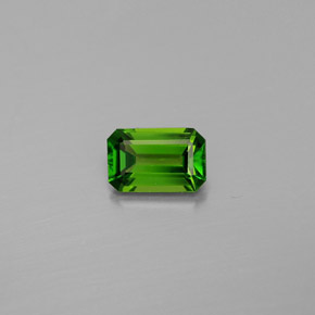 Diopsido de cromo verde natural de 0,53 ct, corte esmeralda, VS
