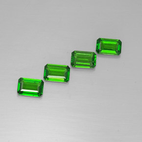 Gemas de diopsido de cromo verde natural de  ct, corte esmeralda, VVS-VS
