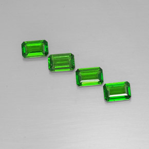 Gemas de diopsido de cromo verde natural de  ct, corte esmeralda, VVS-VS